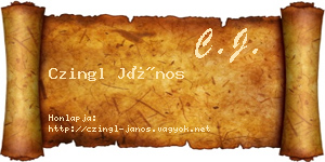 Czingl János névjegykártya