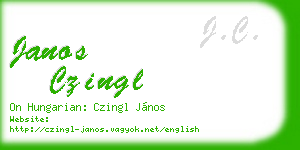 janos czingl business card